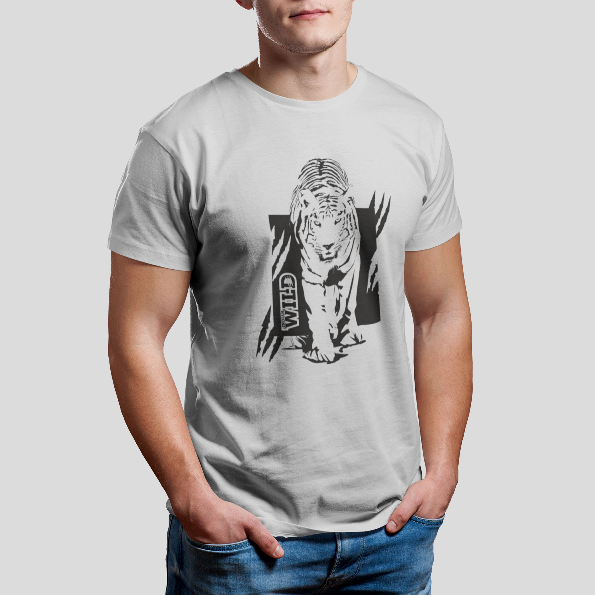 Jungle I royal bengal tiger grey t-shirt