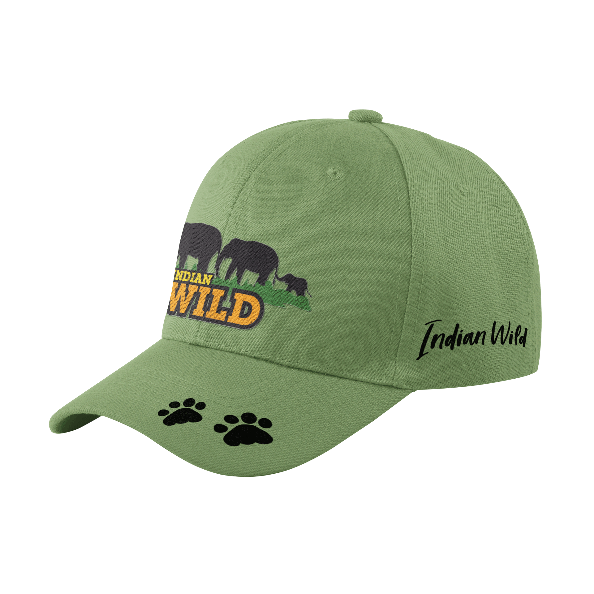 Jungle I olive green Elephant family cap