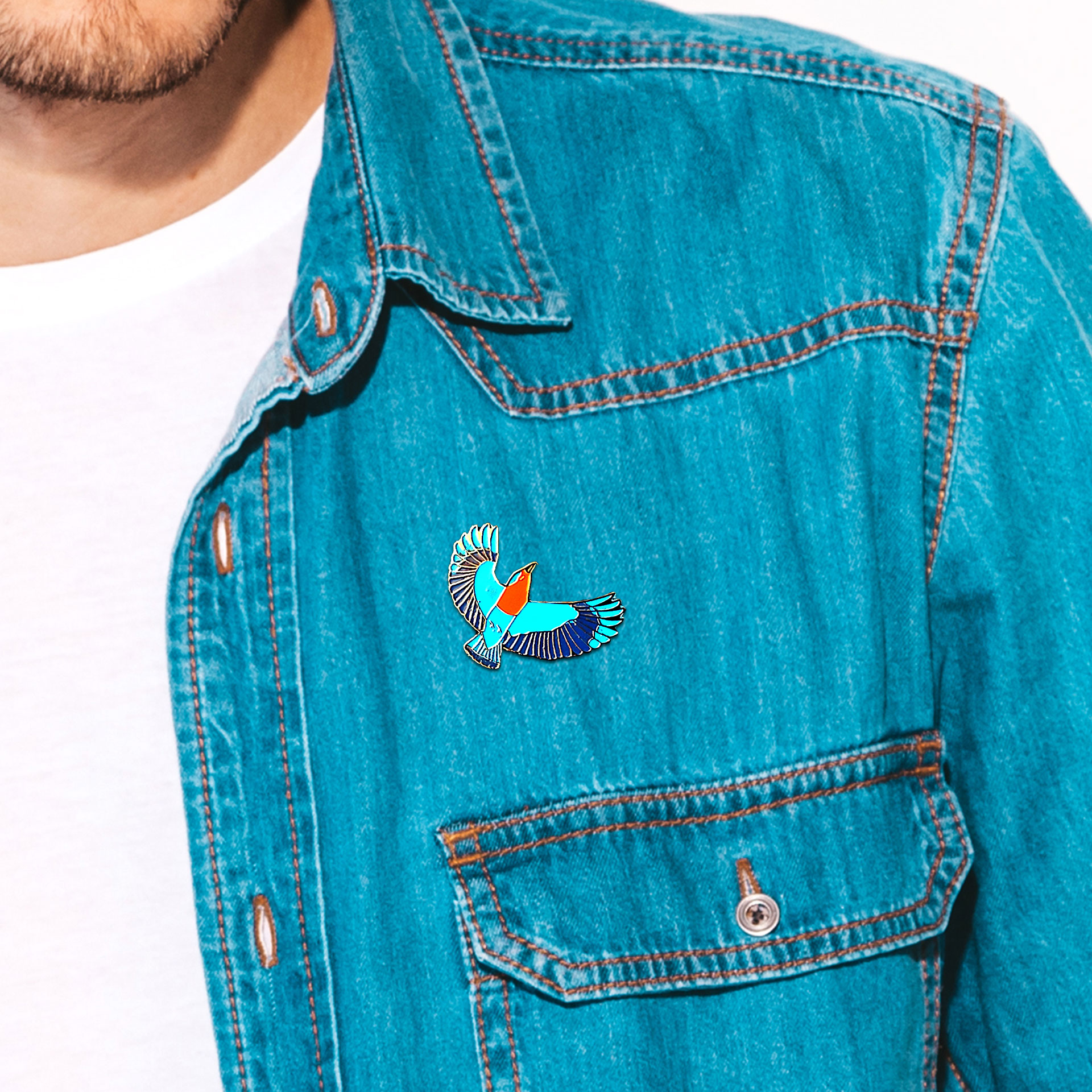 Indian Roller-Lapel Pin