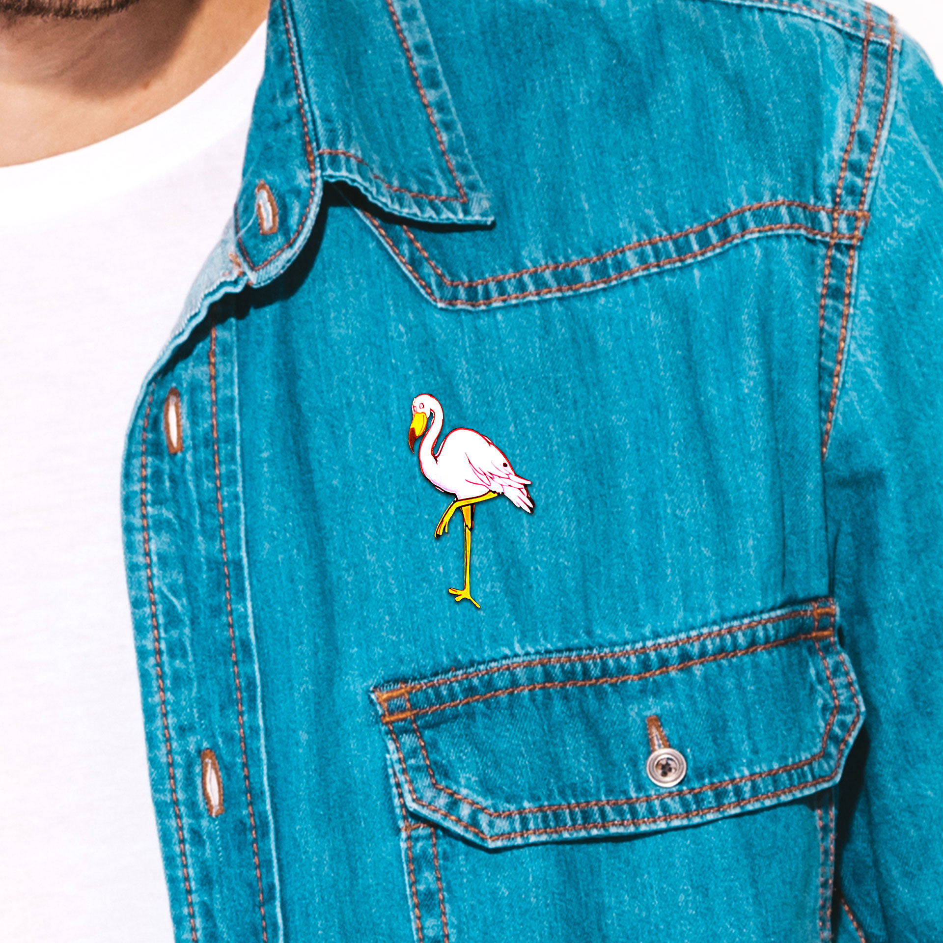 Lesser Flamingo-Lapel Pin