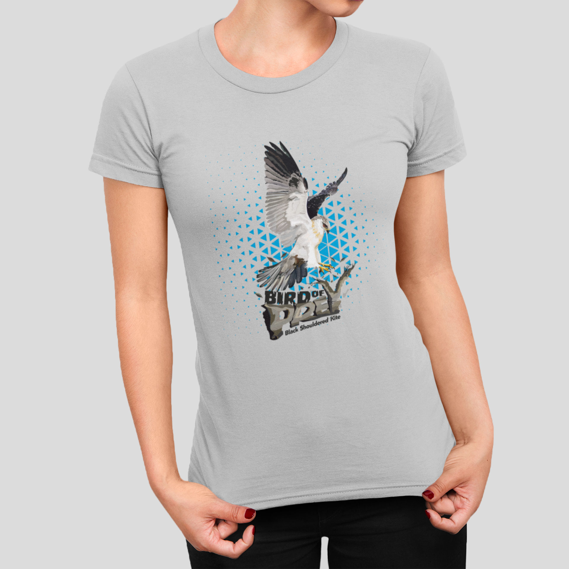 Jungle I Black Shouldered Kite grey t-shirt