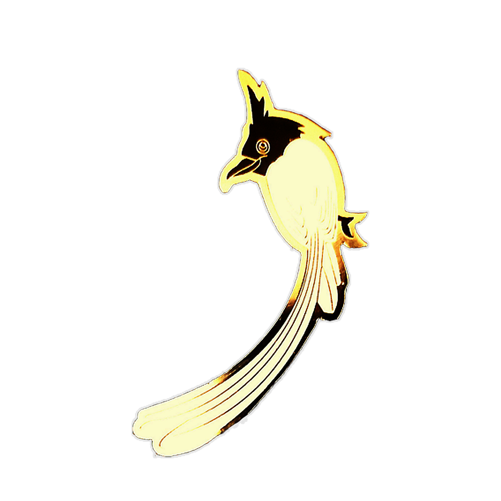 Jungle I white bird label pin