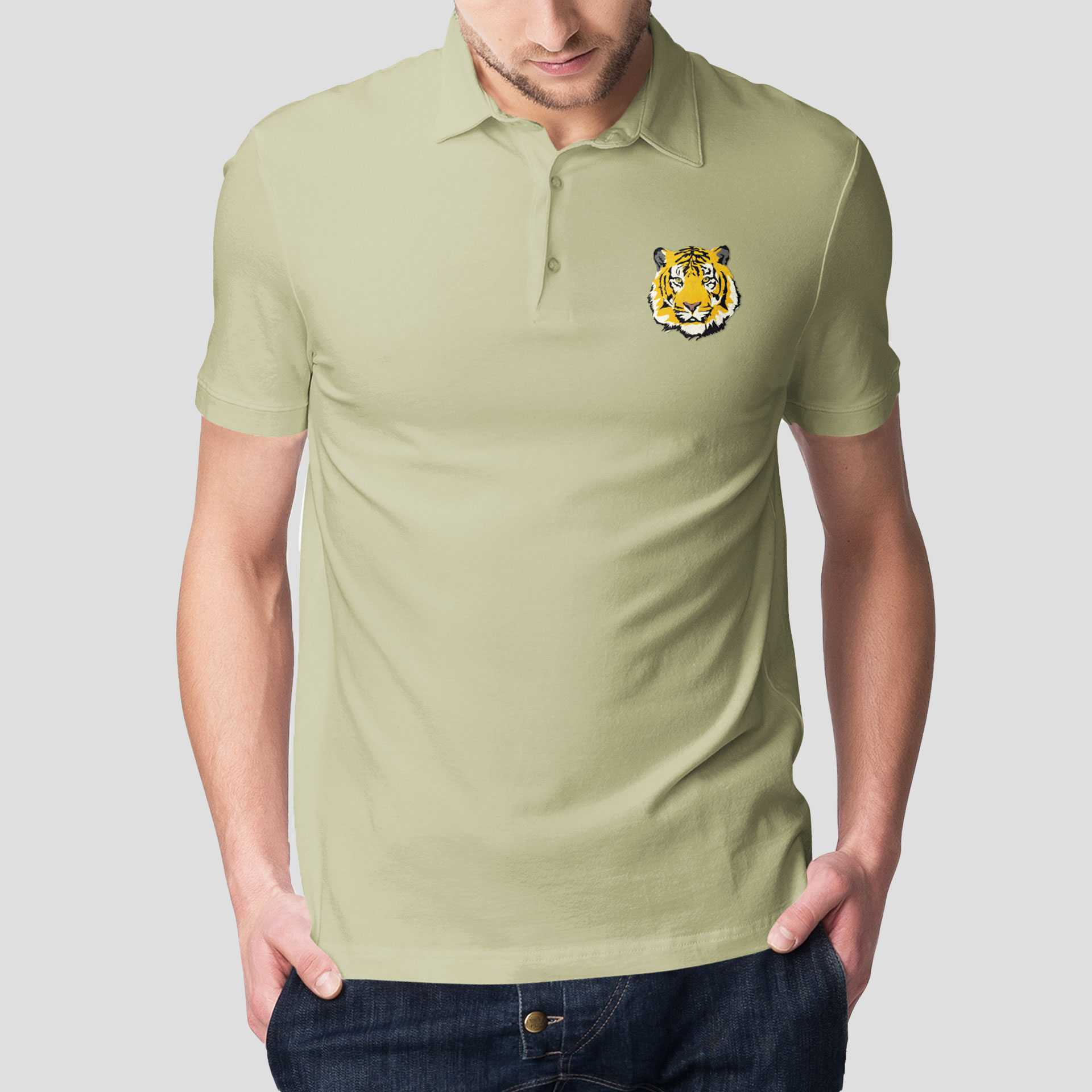 Brown Polo Tiger Men T-shirt