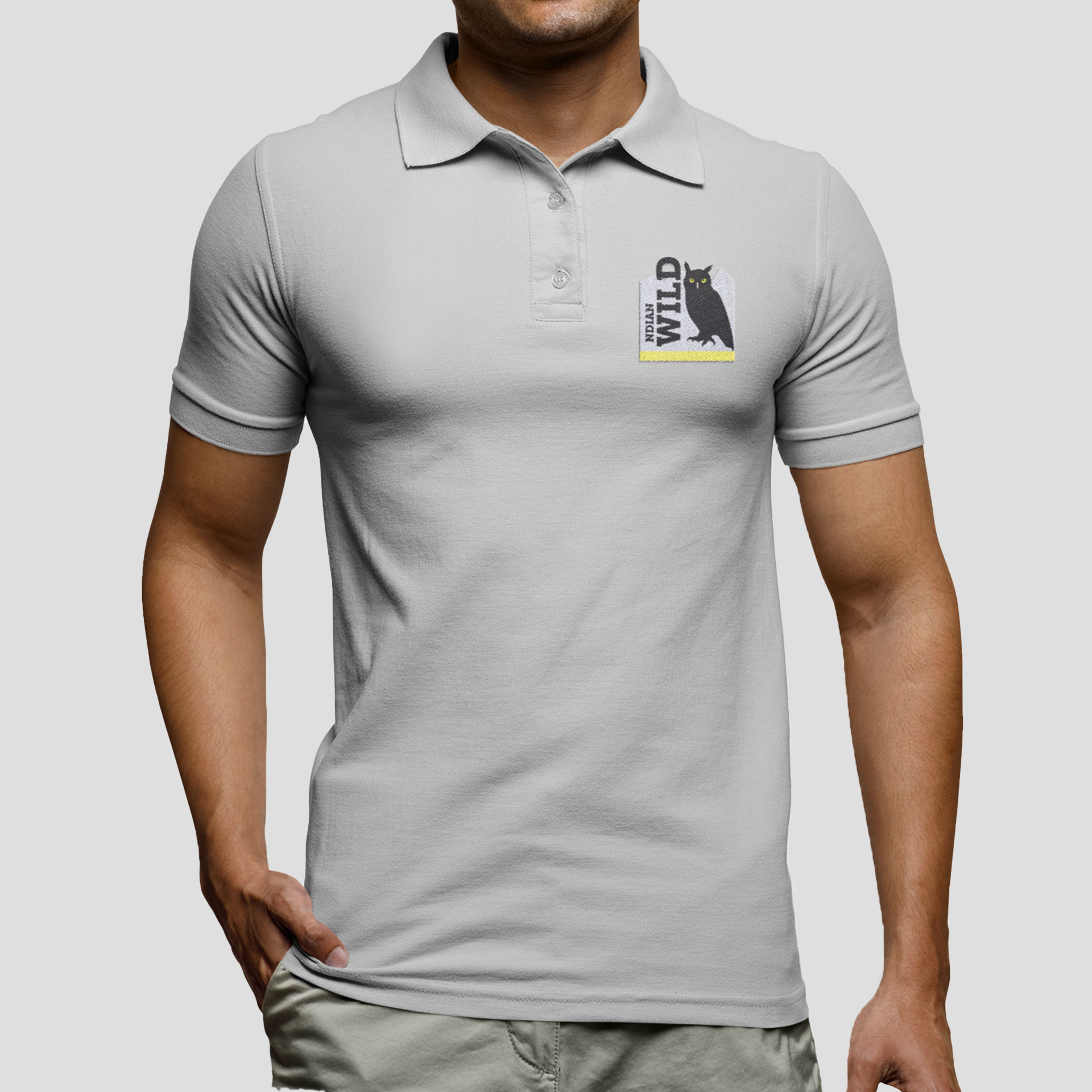 Owl Men's Grey Polo T-shirt