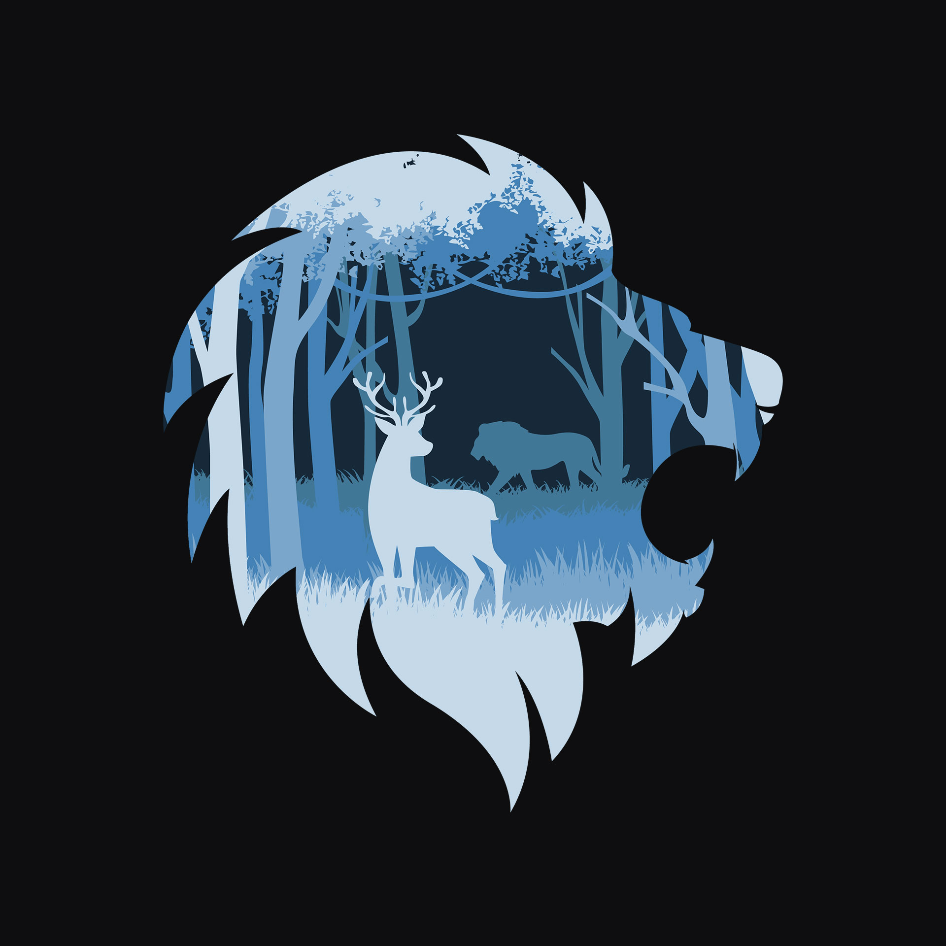 Jungle I Lion silloutte tshirts