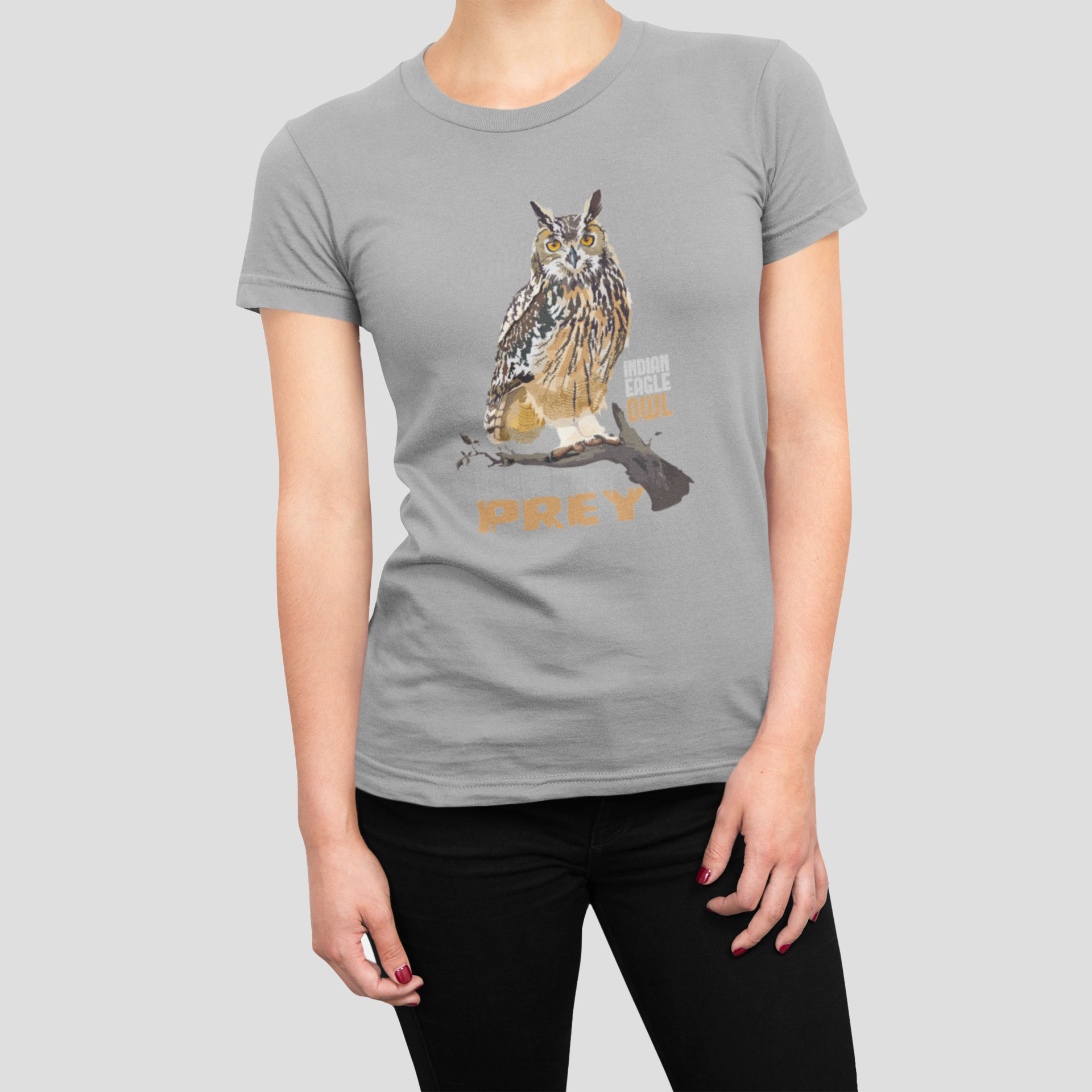 Jungle I indian eagle owl women's tshirts