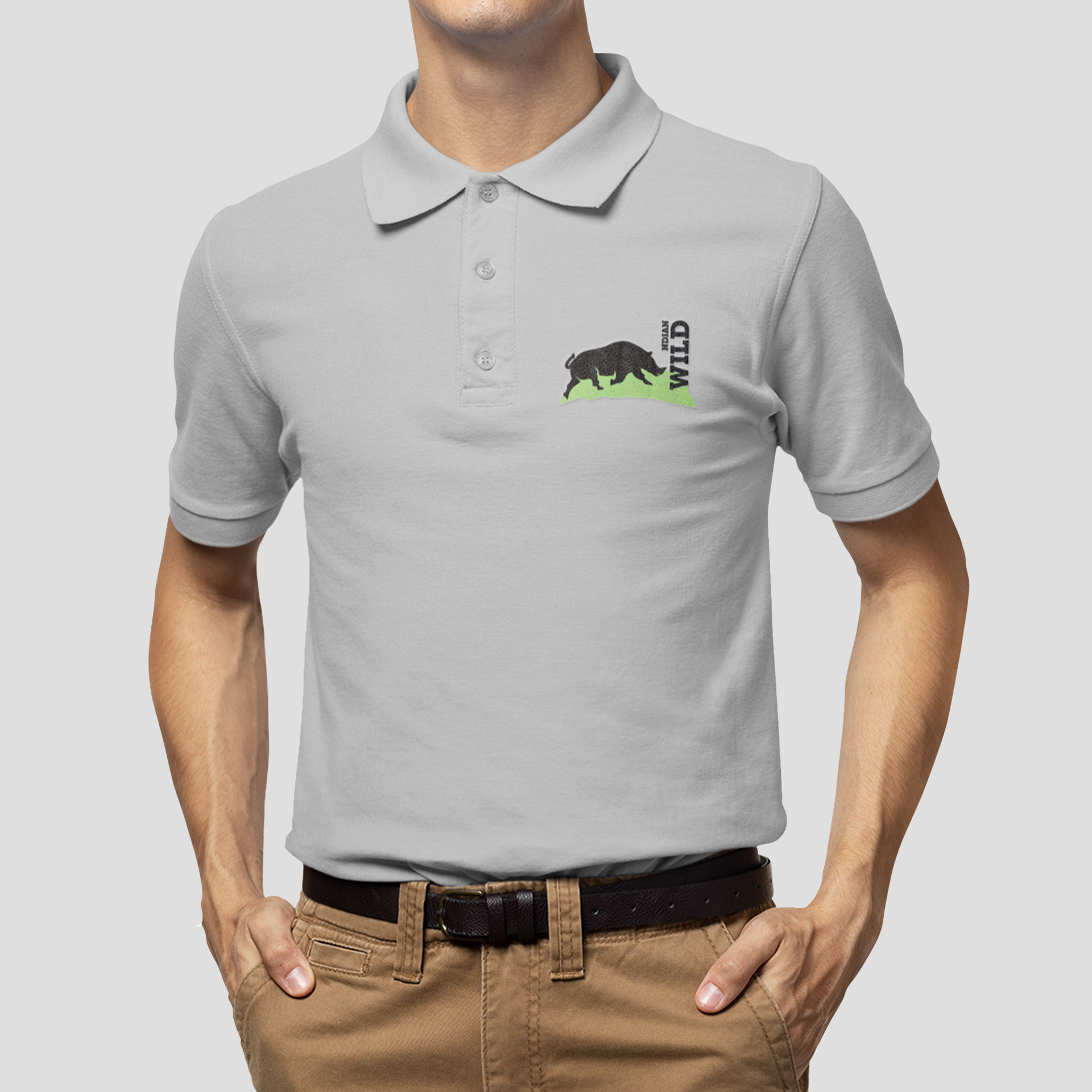 Raino Men's Grey Polo T-shirt